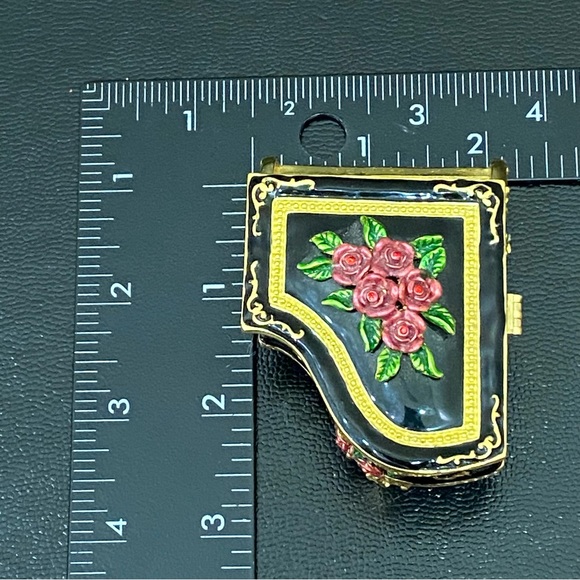 ⚜️CR⚜️Marked Black Grand Piano Enameled Trinket Box - Picture 9 of 15